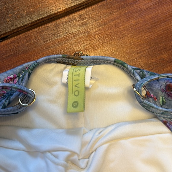 Estivo Blue Green Floral One Piece Swimsuit Size S - Picture 2 of 4